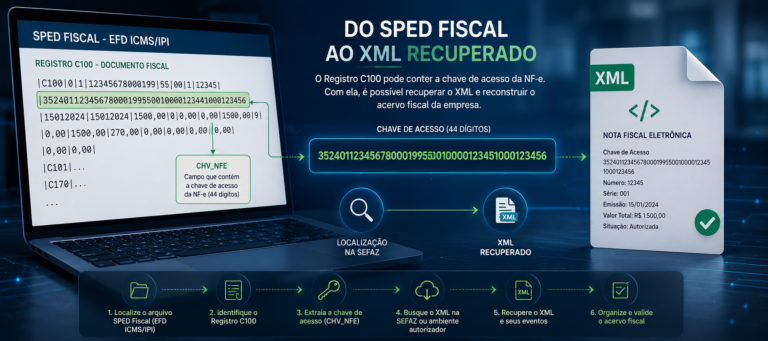 recuperar XML pelo SPED Fiscal Registro C100