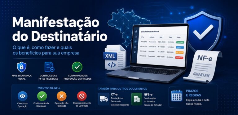 Manifestação do Destinatário na NF-e, CT-e e NFS-e para controle fiscal e acesso ao XML