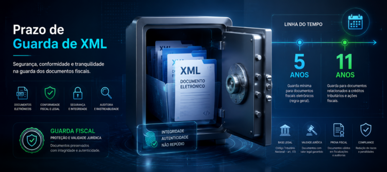 prazo de guarda de XML 5 anos ou 11 anos