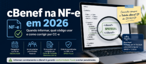 cBenef na NF-e em 2026 com orientações sobre obrigatoriedade, código fiscal e correção por Carta de Correção Eletrônica