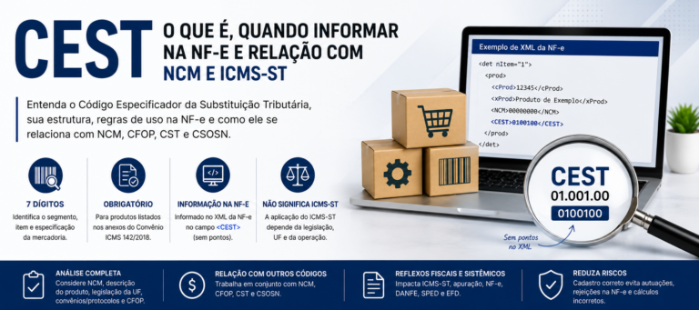 CEST: o que é, quando informar na NF-e e relação com NCM e ICMS-ST